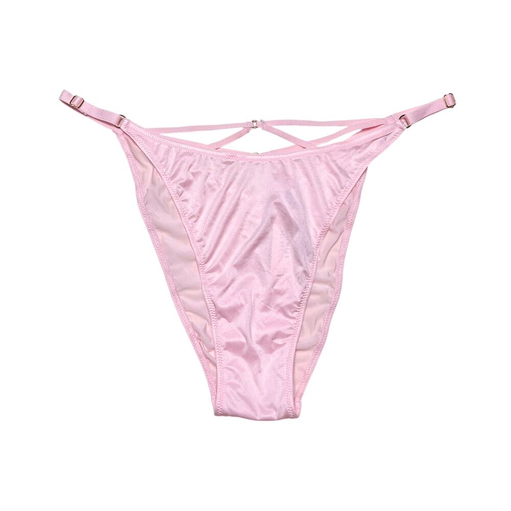 Victoria's Secret Smooth Strappy-Back Adjustable Brazilian Panty Angel Pink XL